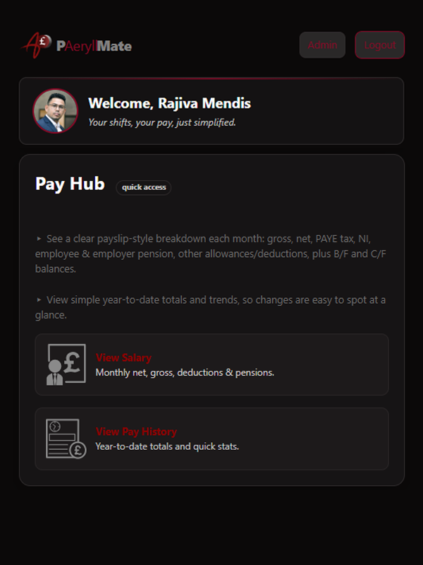 Dashboard – Pay Hub